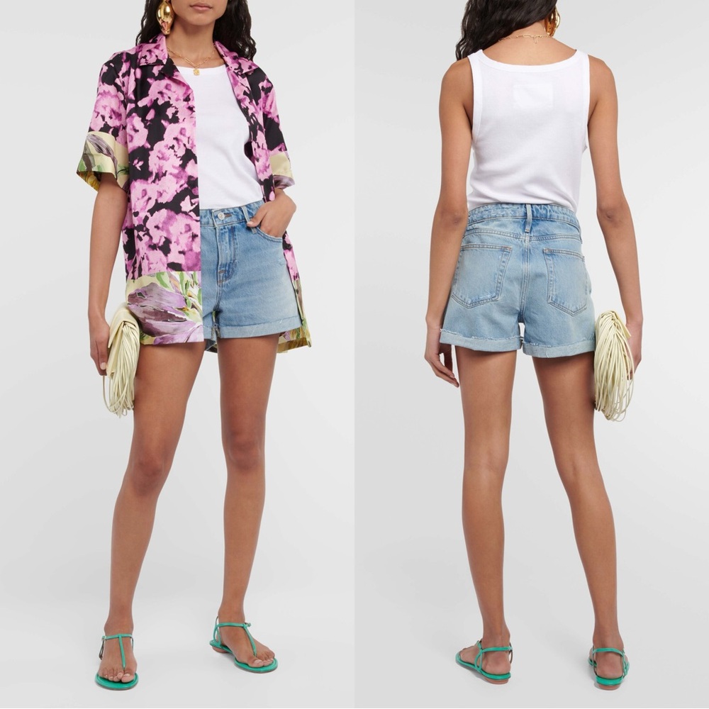 Frame Denim La Grand Carçon Short Light Blue Jean Shorts